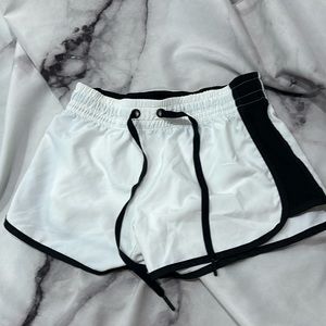 white track shorts